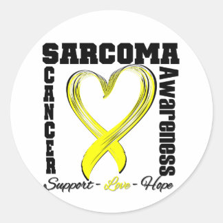 Pegatina Redonda Sensibilización sobre la Sarcoma Cinta del corazón