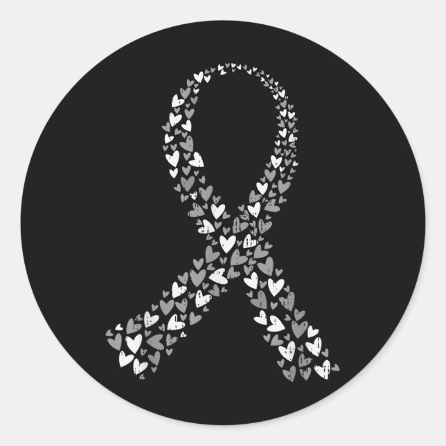 Pegatina Redonda Sensibilización sobre los tumores cerebrales Cánce (Anverso)