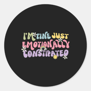 Pegatina Redonda Sensibilización y amplitud sobre la salud mental; 