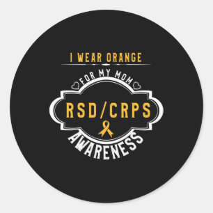Pegatina Redonda Sensibilización Y Apoyo De naranja Ribbon Crpsrsd