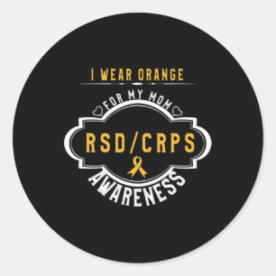 Pegatina Redonda Sensibilización Y Apoyo De naranja Ribbon Crpsrsd 