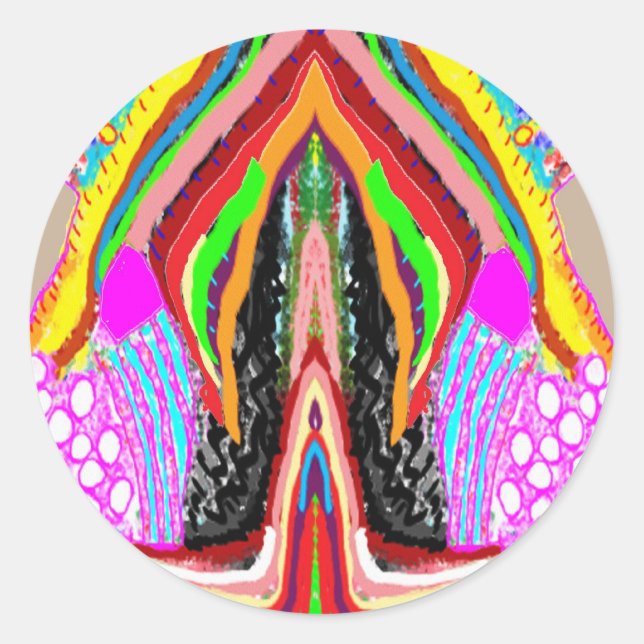 Pegatina Redonda Sensualidad gráfica por imaginación artística (Anverso)