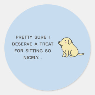 Pegatina Redonda Sentado con gusto