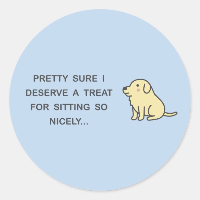 Pegatina Redonda Sentado con gusto (Anverso)