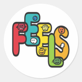 Pegatina Redonda Sentir los sentimientos