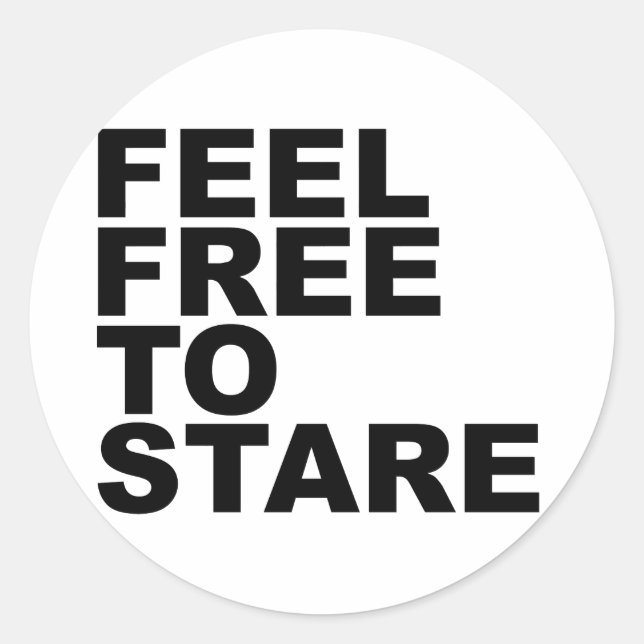 Pegatina Redonda sentirse libre de mirar (Anverso)