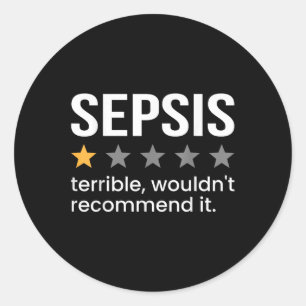 Pegatina Redonda Sepsis One Star Rating Sepsis Awareness Support