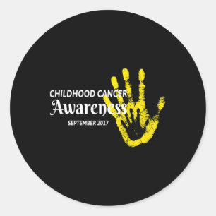 Pegatina Redonda Septiembre de Conciencia sobre el Cáncer Infantil