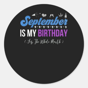 Pegatina Redonda Septiembre Es Mi Cumpleaños Todo El Mes De Enero