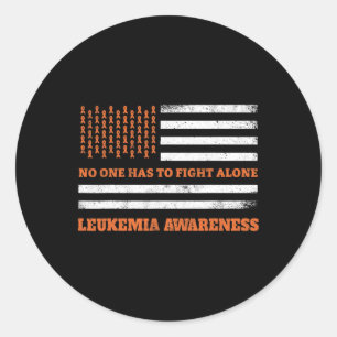 Pegatina Redonda Septiembre Usa Cinta Naranja Conciencia del Cáncer