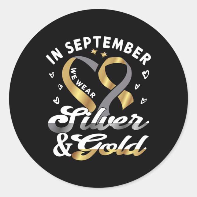 Pegatina Redonda Septiembre Usamos... Asl Deaf Pride Conciencia Sor (Anverso)