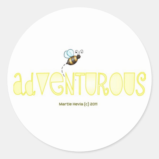 Pegatina Redonda Ser aventurero - Una palabra positiva (Anverso)