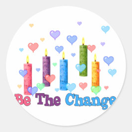 Pegatina Redonda Ser el cambio mundial
