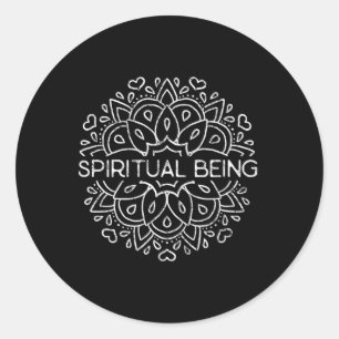 Pegatina Redonda Ser espiritual en yoga mandala - estrella de 9 pun
