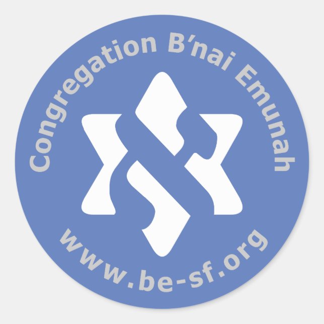 Pegatina Redonda ser estrella en azul (Anverso)