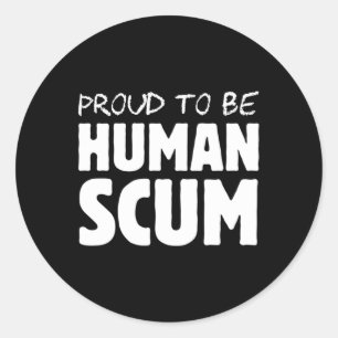 Pegatina Redonda Ser humano - Divertido escum humano contra Trump