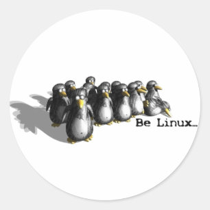 Pegatina Redonda Ser Linux
