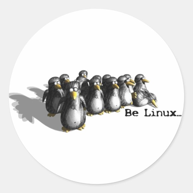 Pegatina Redonda Ser Linux (Anverso)