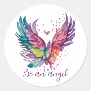 Pegatina Redonda Ser un ángel