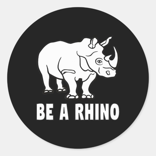 Pegatina Redonda Ser un éxito de Rinocerontes Zchieve (Anverso)