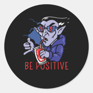 Pegatina Redonda Ser un vampiro positivo