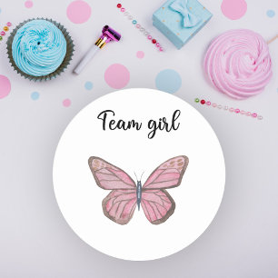 Pegatina Redonda ¿Será bebé equipo niña