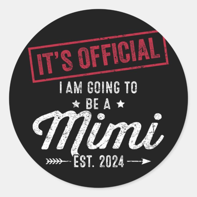 Pegatina Redonda Será La Primera Abuela De Mimi (Anverso)