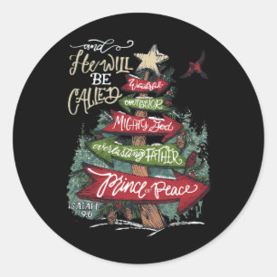 Pegatina Redonda Será Llamado Consejero Maravilloso Dios Todopodero