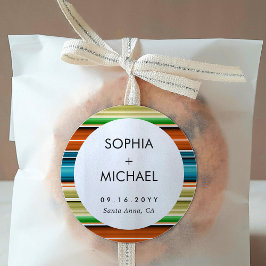 Pegatina Redonda Serape Summer | Boda mínimo