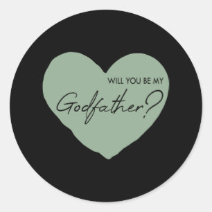 Pegatina Redonda ¿Serás mi padrino?