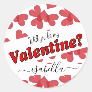 Pegatina Redonda ¿Serás mi San Valentín? Personaliza