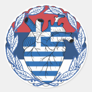 Pegatina Redonda Serbia Independencia griega Grecia