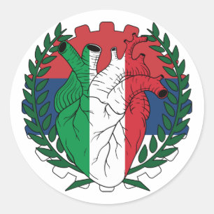 Pegatina Redonda Serbia Serbia Día de San Josefo Italia