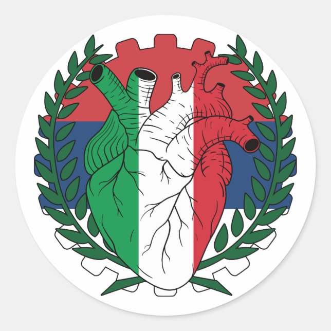 Pegatina Redonda Serbia Serbia Día de San Josefo Italia (Anverso)