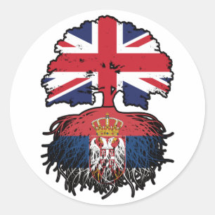 Pegatina Redonda Serbia Serbia Reino Unido Reino Unido Reino Unido
