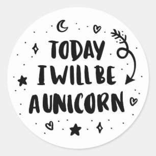 Pegatina Redonda Seré hoy un unicornio