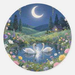 Pegatina Redonda Serenata a la luz de la luna – Clásico redondo pai