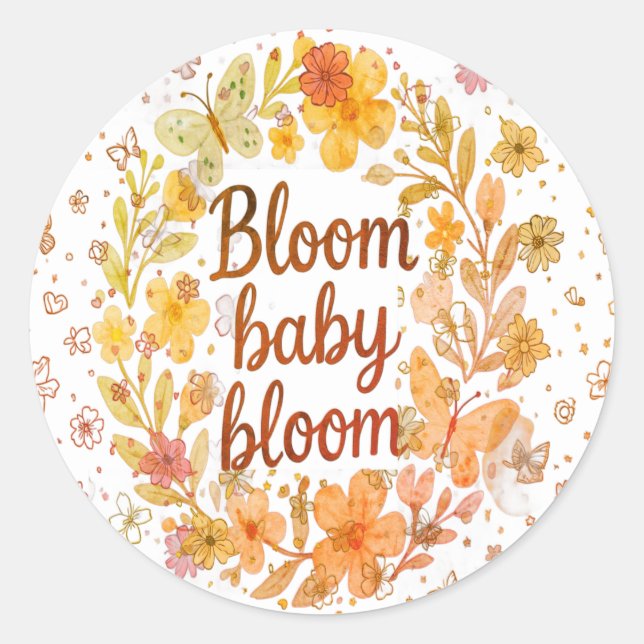 Pegatina Redonda Serene Beauty - Feminine Art Sticker (Anverso)