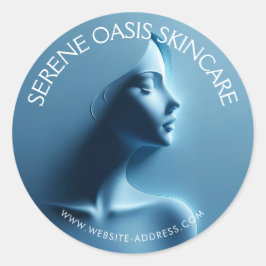 Pegatina Redonda Serene Beauty Skincare, Masaje, Spa