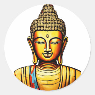Pegatina Redonda Serene Buddha: