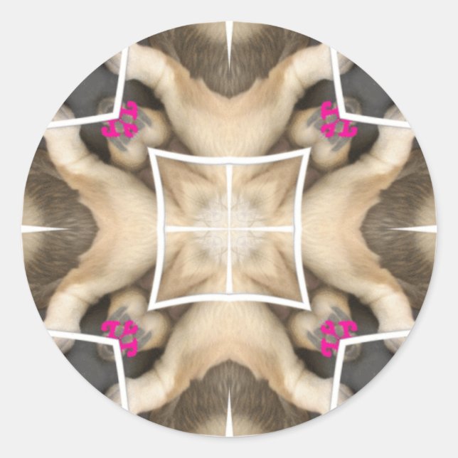 Pegatina Redonda Serengeti Splendor: Animales vibrantes ocultan art (Anverso)