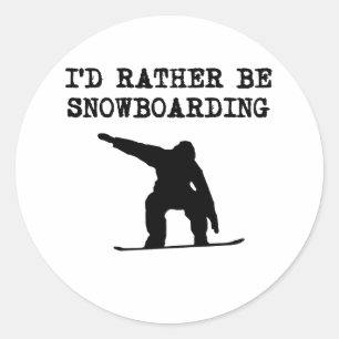 Pegatina Redonda Sería bastante snowboard