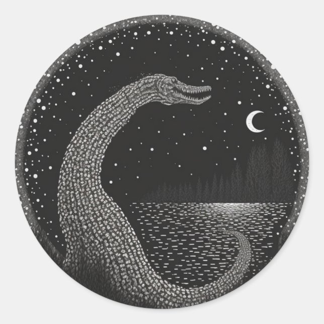 Pegatina Redonda Serie Cryptid de Monsters Midtrip (Anverso)