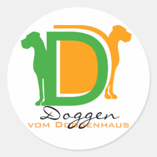 Pegatina Redonda Serie DD Doggen amarillos