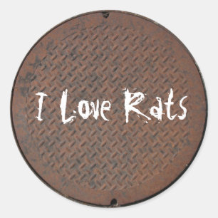 Pegatina Redonda Serie de carátulas de la boca de inspección