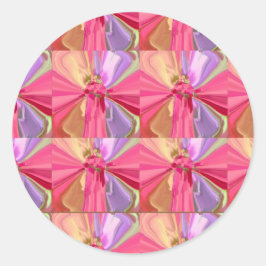 Pegatina Redonda Serie de Celebración de Arte Rosa 2012