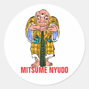 Pegatina Redonda Serie Yokai: Mitsume Nyudo