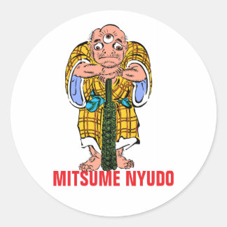 Pegatina Redonda Serie Yokai: Mitsume Nyudo