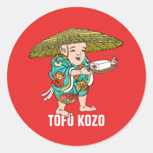 Pegatina Redonda Serie Yokai: Tofu Kozo