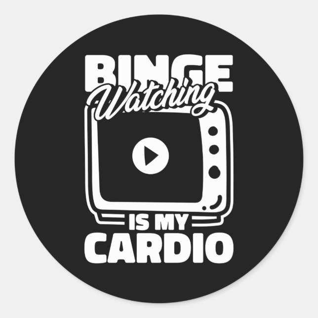 Pegatina Redonda Series Binge Watching Tv Show Programas Películas (Anverso)